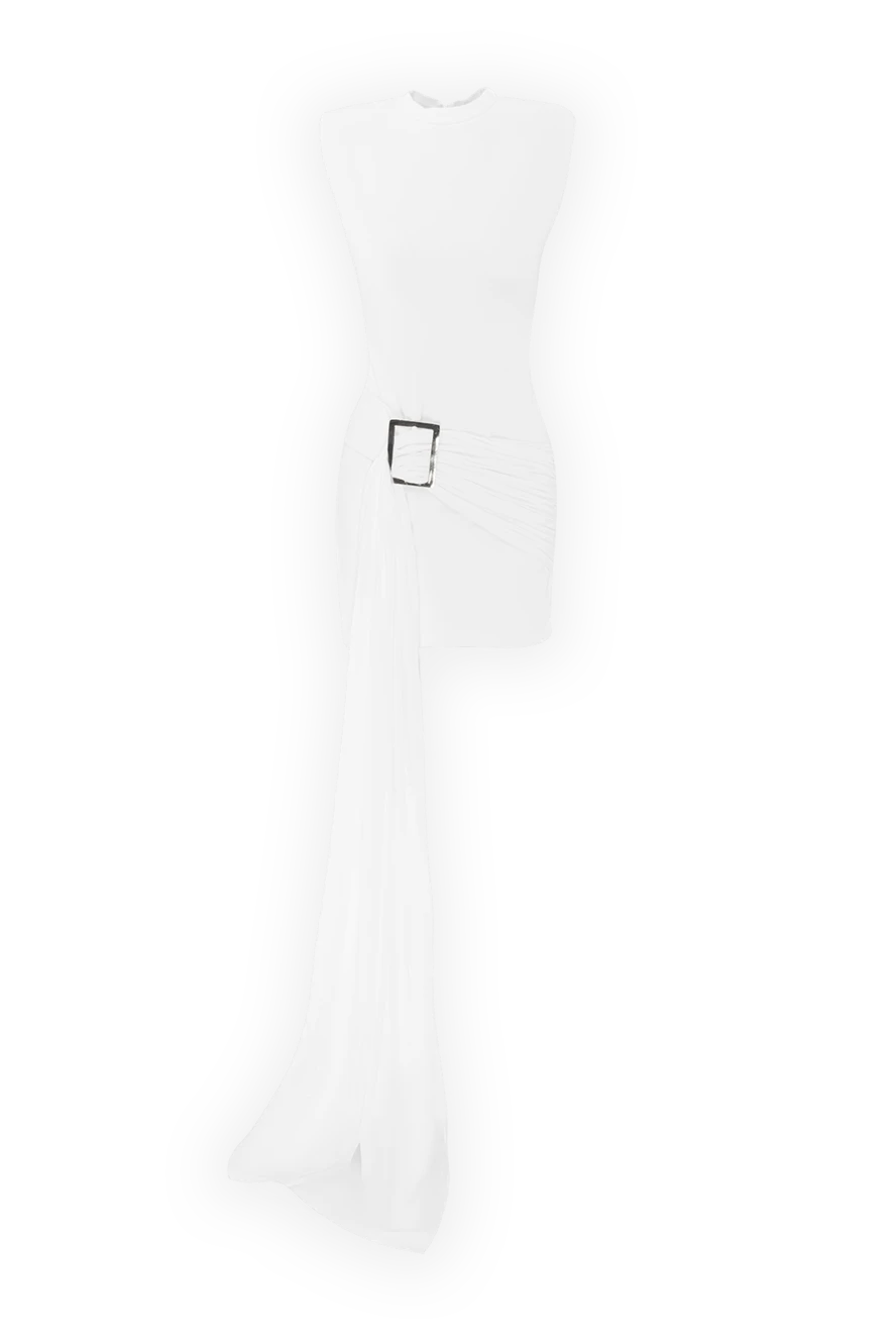 Khela белое платье мини из эластичной ткани с драпировкой и акцентной пряжкой 189685 - фото 1