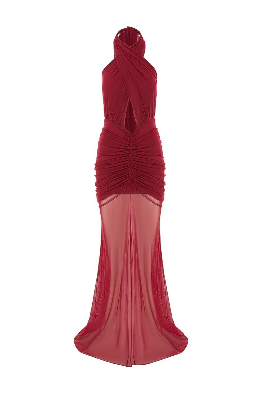 Khela forbidden mesh maxi dress in burgundy 189692 - photo 1
