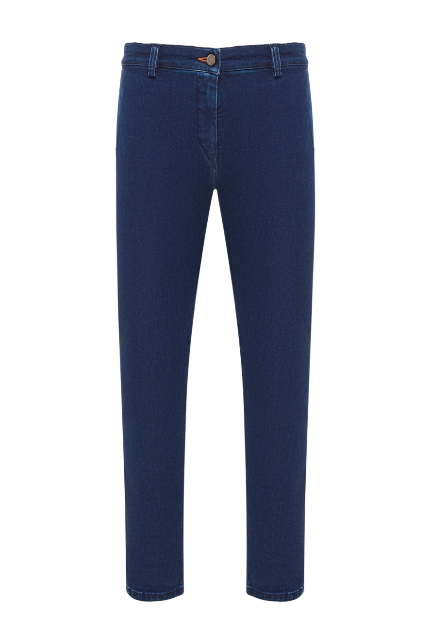 Scissor Scriptor артқы қалтасында қақпақтары бар, контрастты тігістері бар ерлер қара көк джинсы 189701 - фото 1