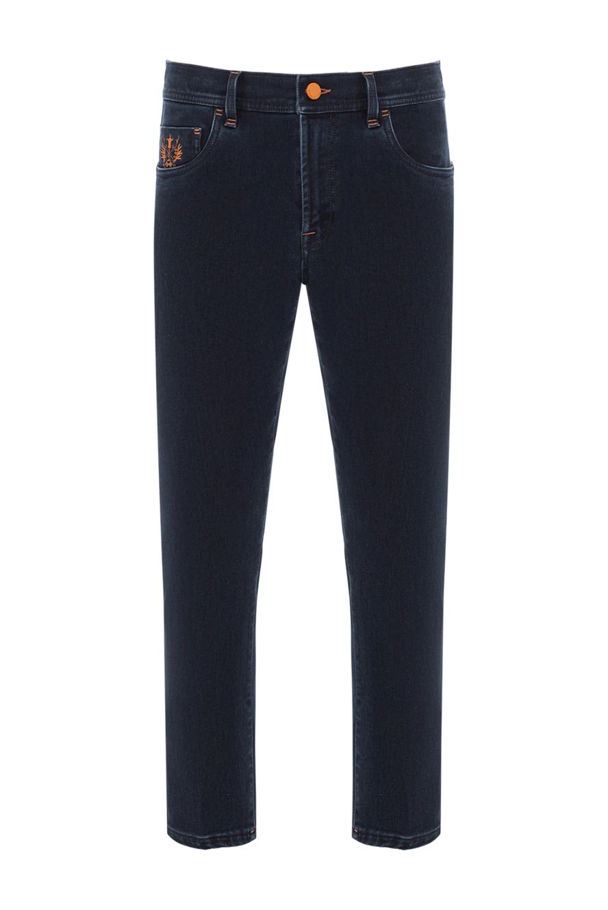 Scissor Scriptor қара көк түсті джинсы, контрастты кесте және қызғылт сары түсті фитингтер 189722 - фото 1