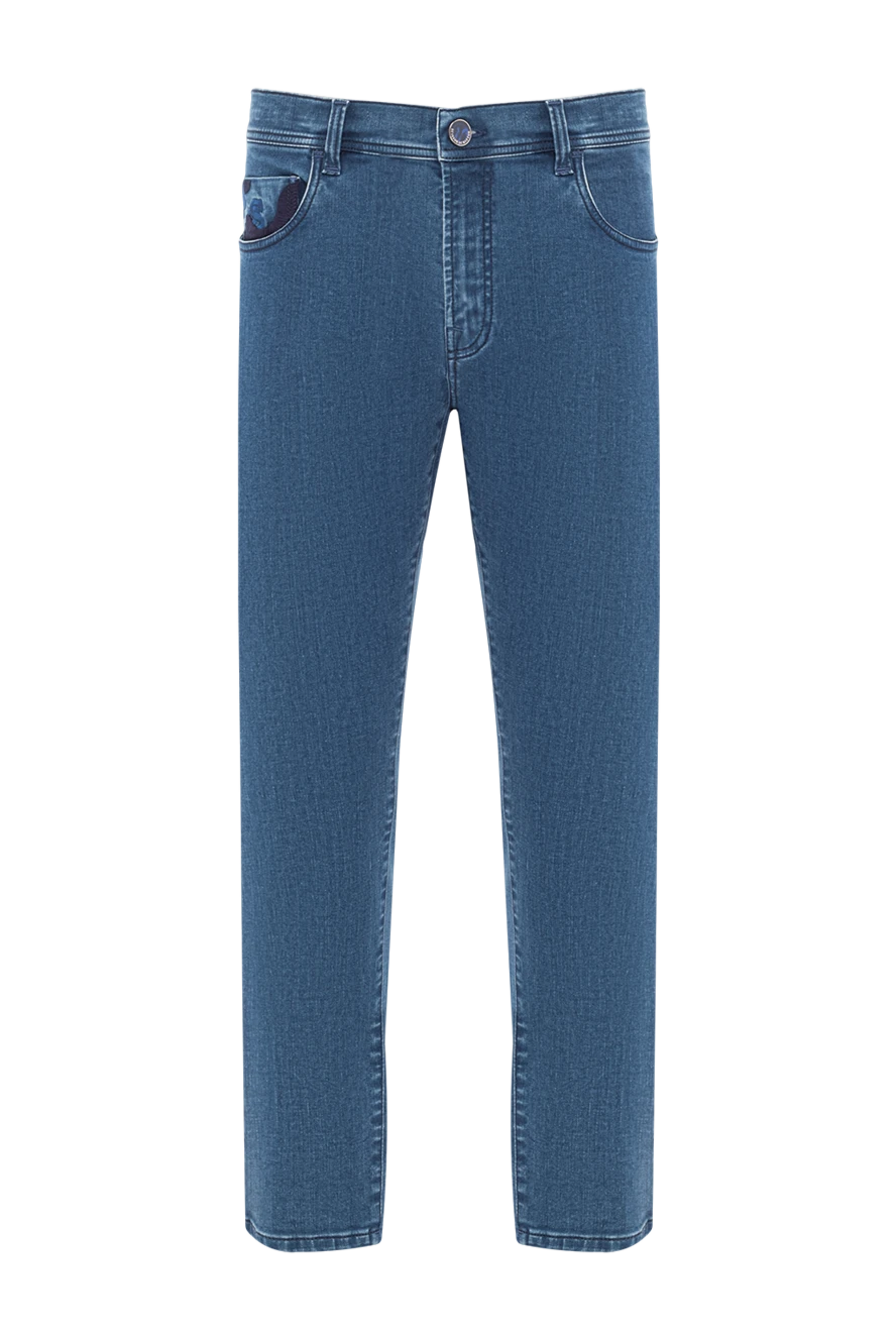 Scissor Scriptor светлые джинсы из фактурного хлопка с контрастной отделкой по поясу 189724 - фото 1