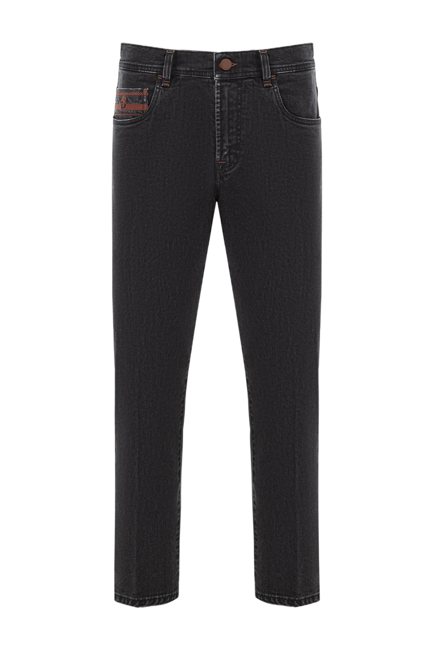 Scissor Scriptor темно-серые джинсы с дизайнерской вышивкой и патчем на поясе 189735 - фото 1