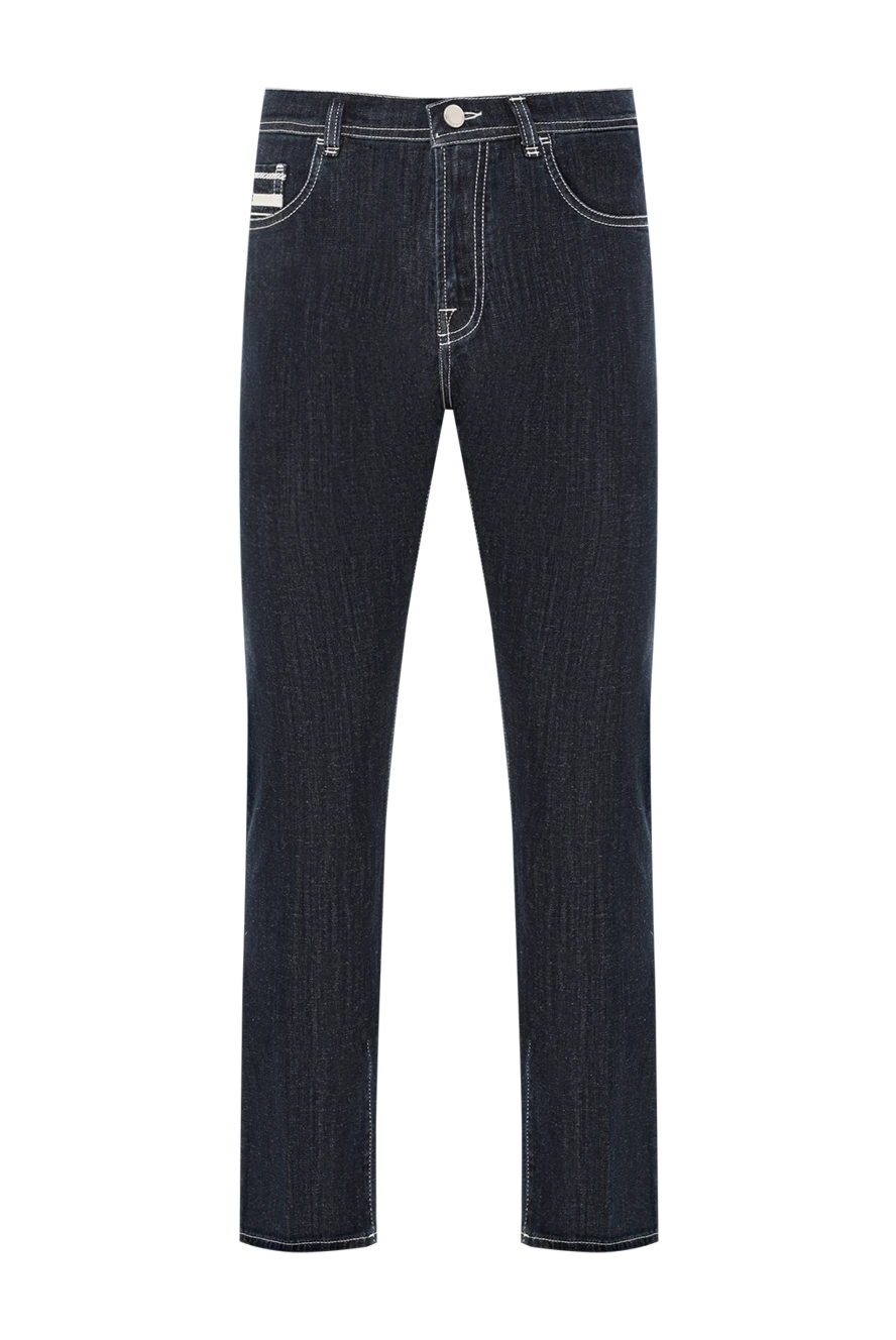 Scissor Scriptor темно-синие джинсы с вышитым белым логотипом на задних карманах 189756 - фото 1