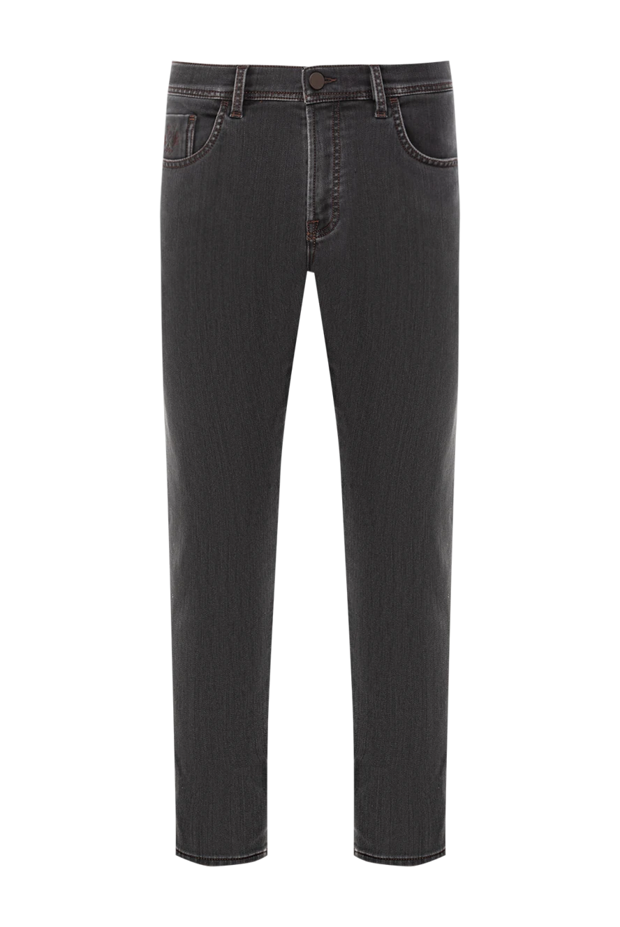 Scissor Scriptor тёмно-серые джинсы из денима с патчем в клетку 189758 - фото 1