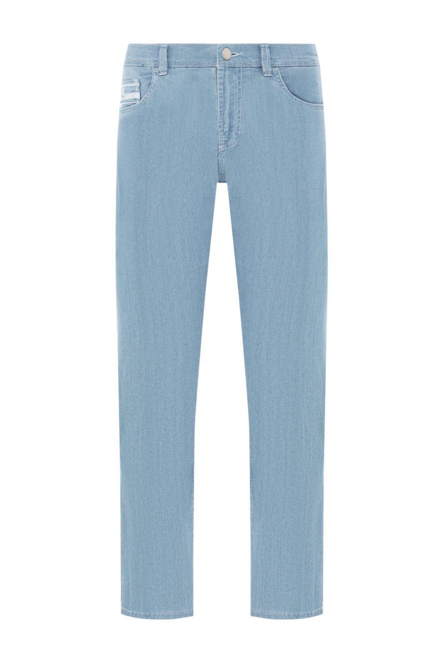 Scissor Scriptor blue cotton jeans with embroidered logo on back pockets 189759 - photo 1