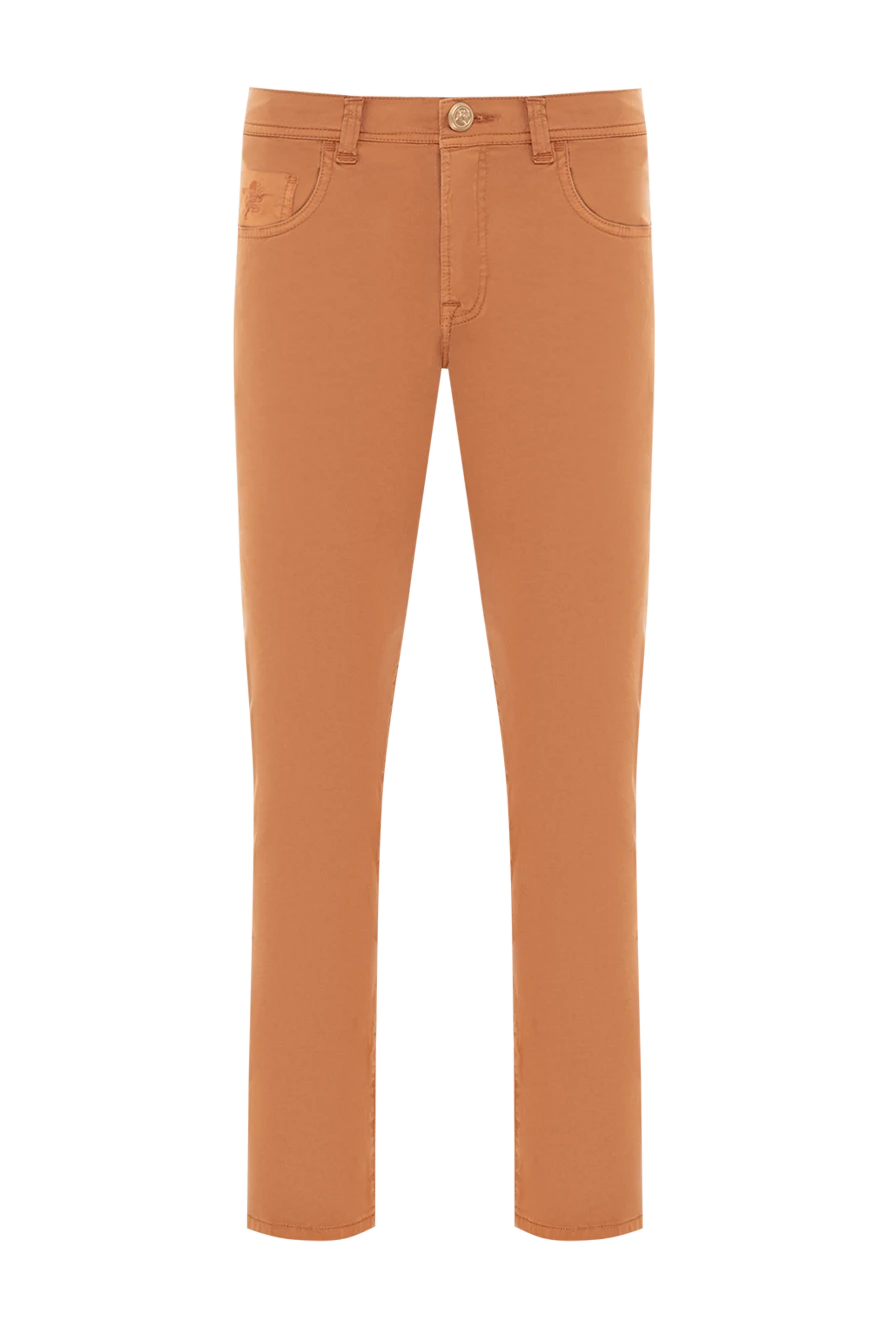 Scissor Scriptor терракота былғары патчтары бар мақта-матадан жасалған джинсы 189764 - фото 1