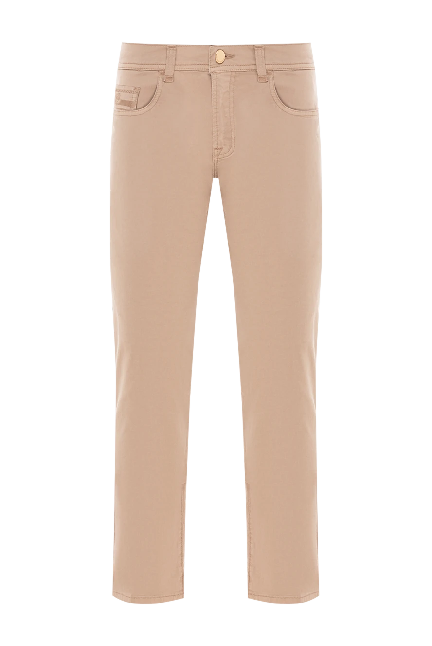 Scissor Scriptor бежевые джинсы с объемной вышивкой и нашивкой на поясе 189768 - фото 1