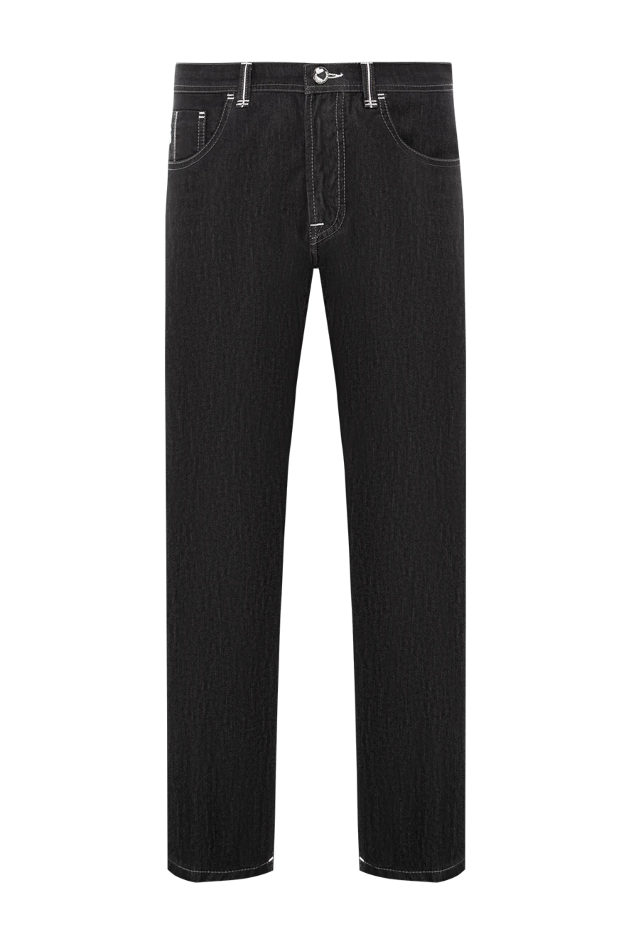 Scissor Scriptor чёрные джинсы из плотного денима с контрастной белой отстрочкой 189785 - фото 1