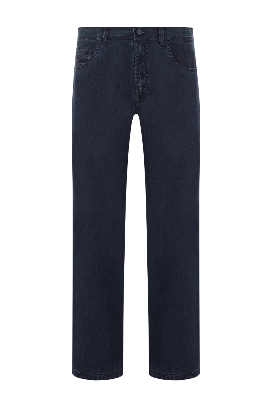 Scissor Scriptor темно-синие джинсы из мягкого денима с тонированными карманами и патчем 189786 - фото 1