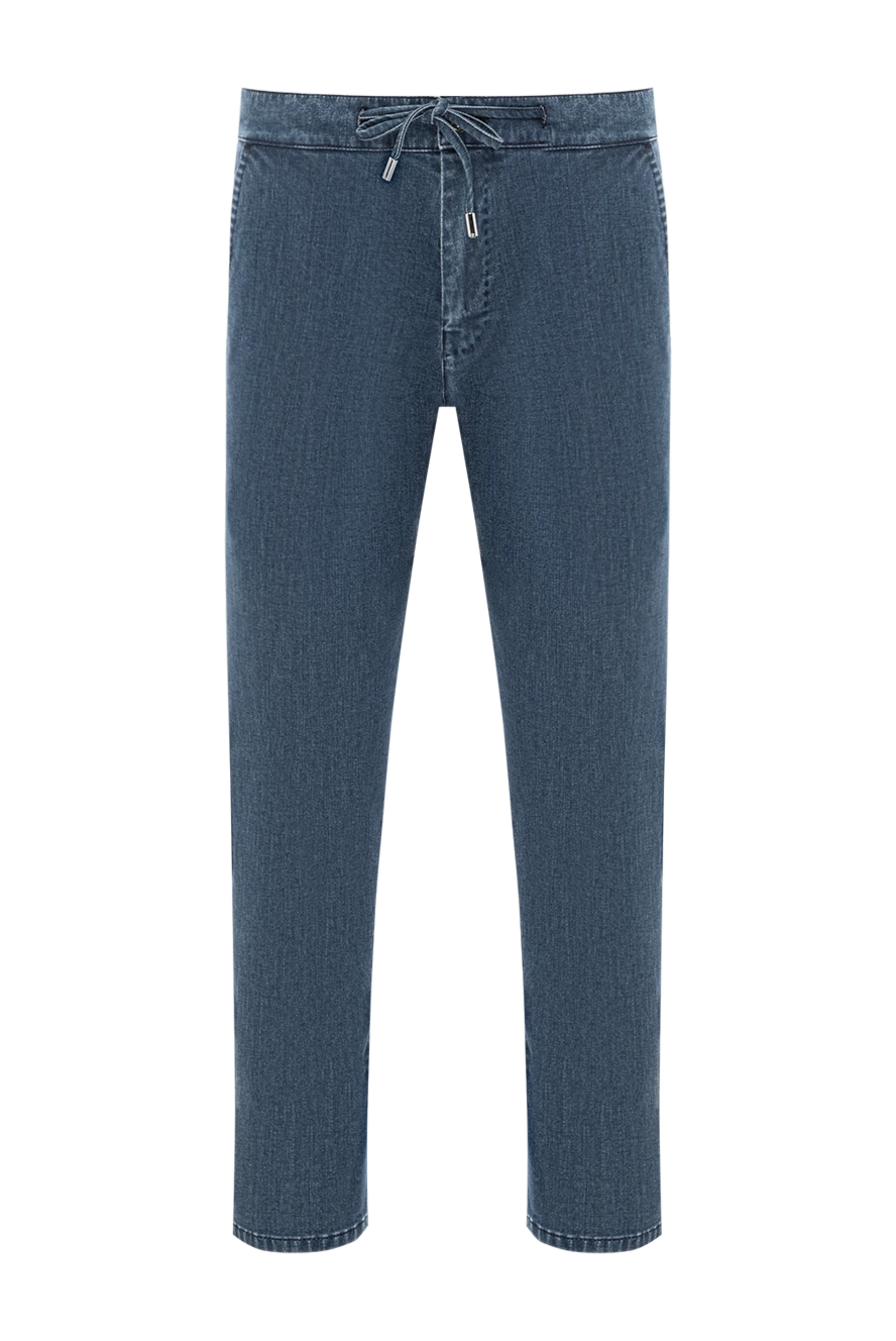 Scissor Scriptor blue stone washed cotton trousers with elastic waistband and drawstring 189851 - photo 1