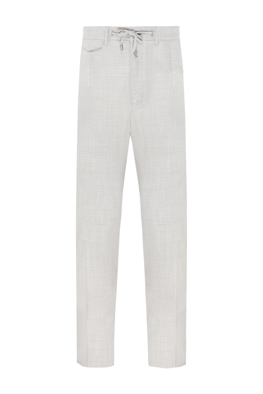 Scissor Scriptor men's light grey wool trousers with drawstring waist 189865 - photo 1