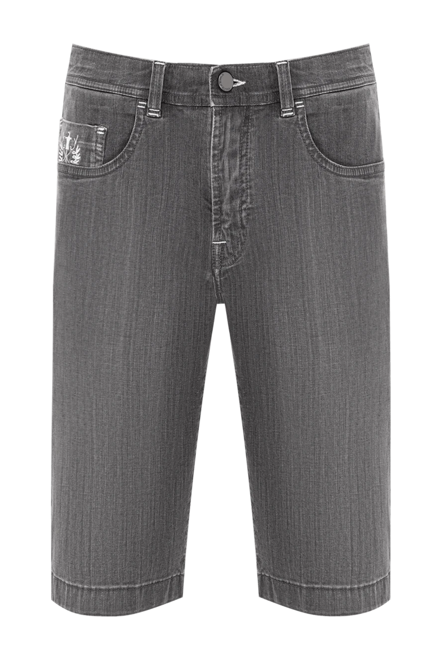 Scissor Scriptor ақ сәндік бөлшектері және фирмалық патчтары бар джинсы шорт 189876 - фото 1