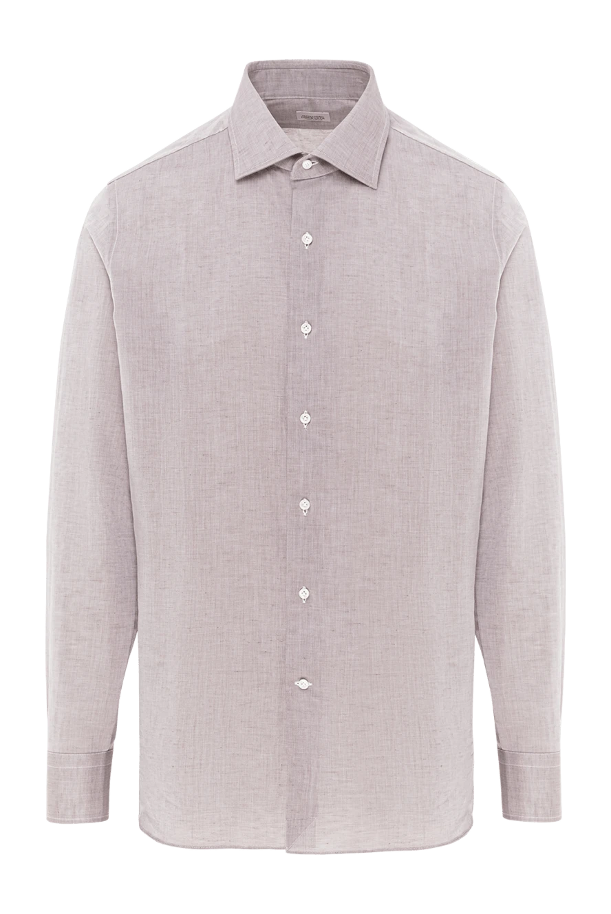 Alessandro Gherardi beige men's cotton and linen shirt with classic collar
189922 - photo 1