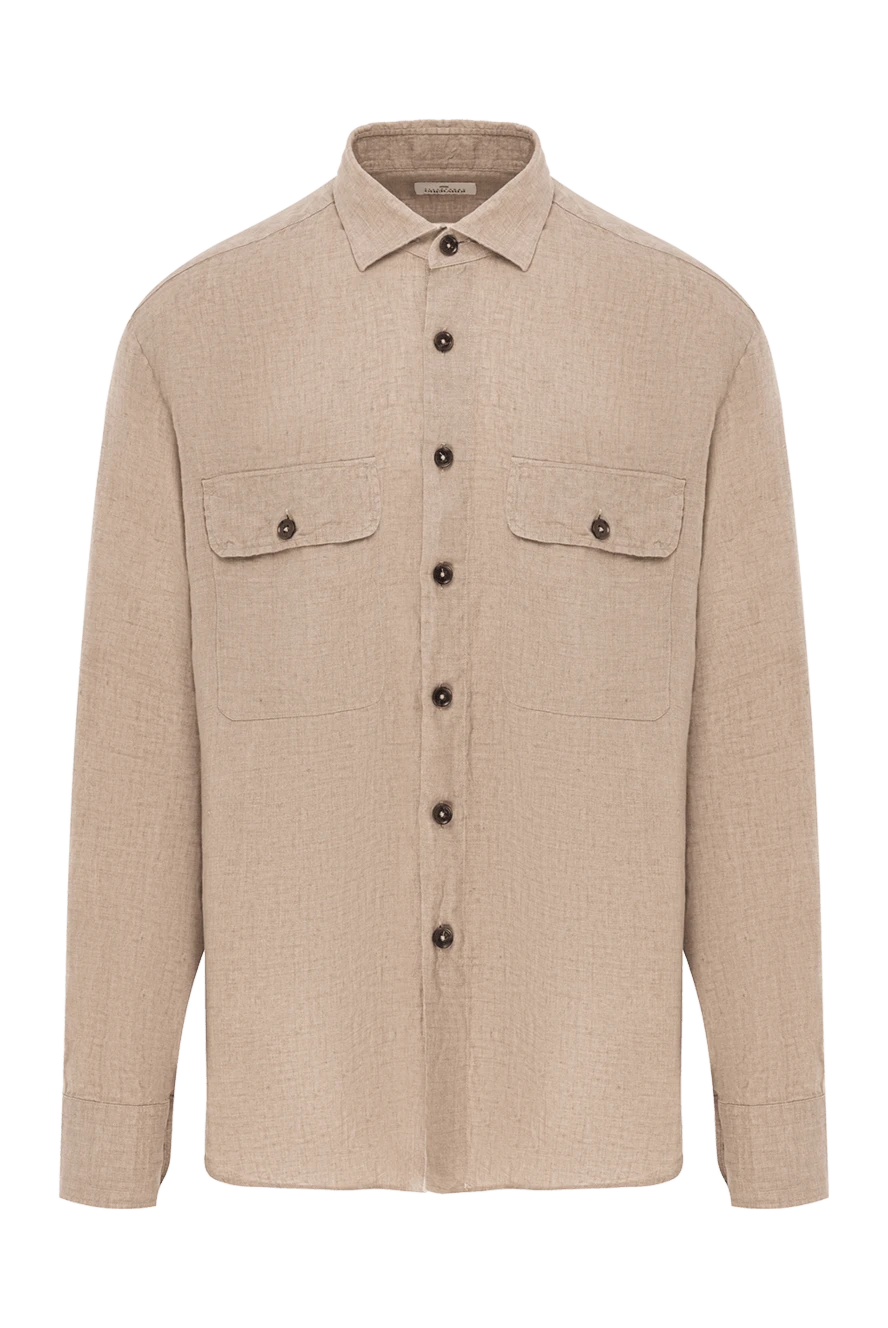 Alessandro Gherardi men's linen shirt in beige with patch pockets 189924 - photo 1