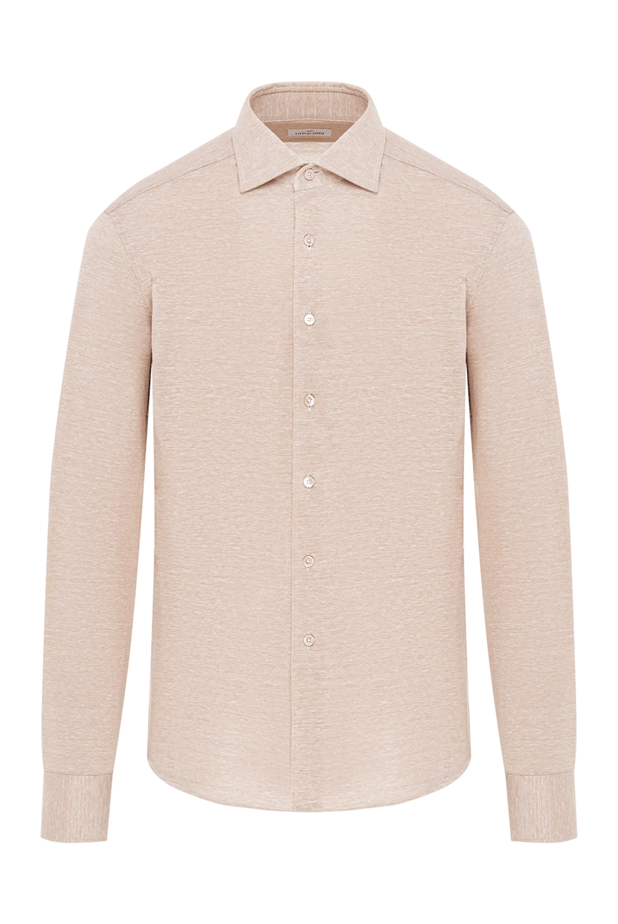 Alessandro Gherardi бежевая рубашка из льна с хлопком вискозой и коноплей
189927 - фото 1