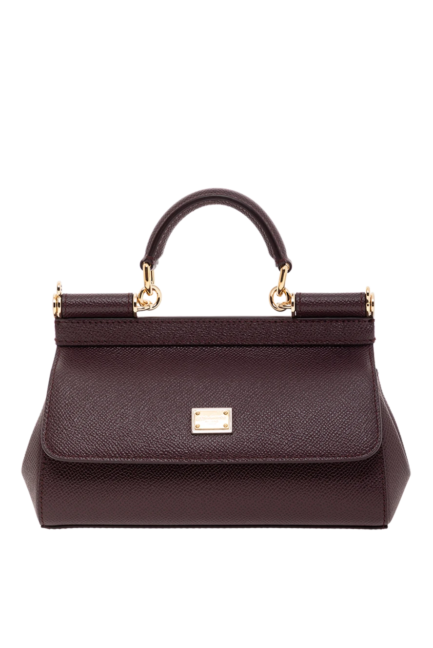 Dolce & Gabbana маленькая сумка sicily с короткой ручкой бордовая 189938 - фото 1