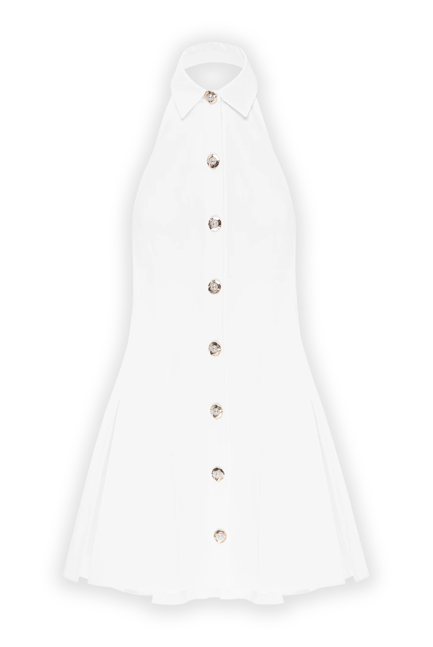 Balmain a-line poplin dress with open back and sleeveless 189959 - photo 1