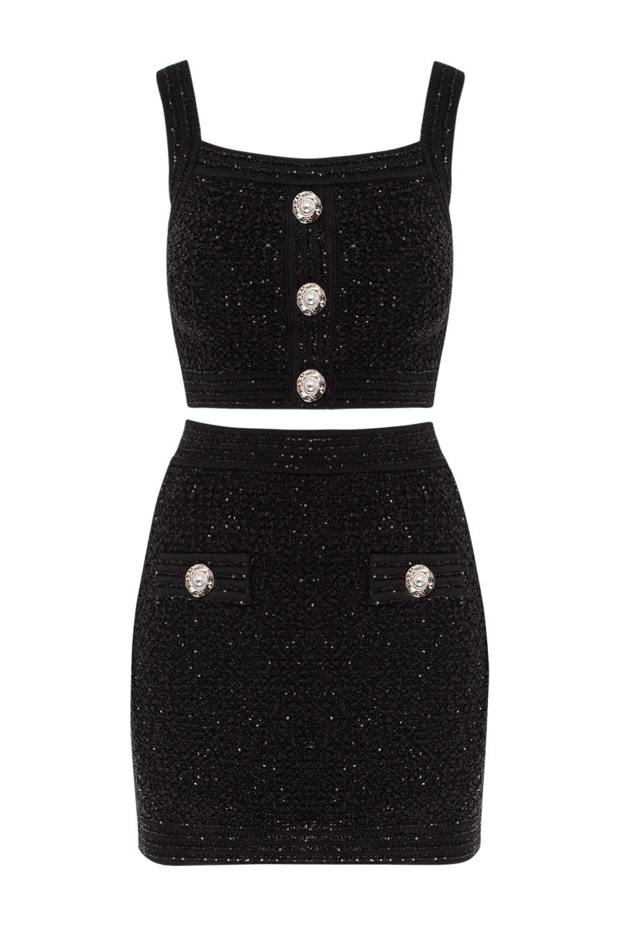 Balmain suit with a skirt made of tweed with lurex and decorative buttons black
189961 - photo 1