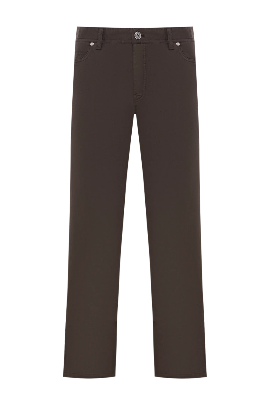 Brioni мужские джинсы широкого кроя темно-коричневого цвета 189987 - фото 1