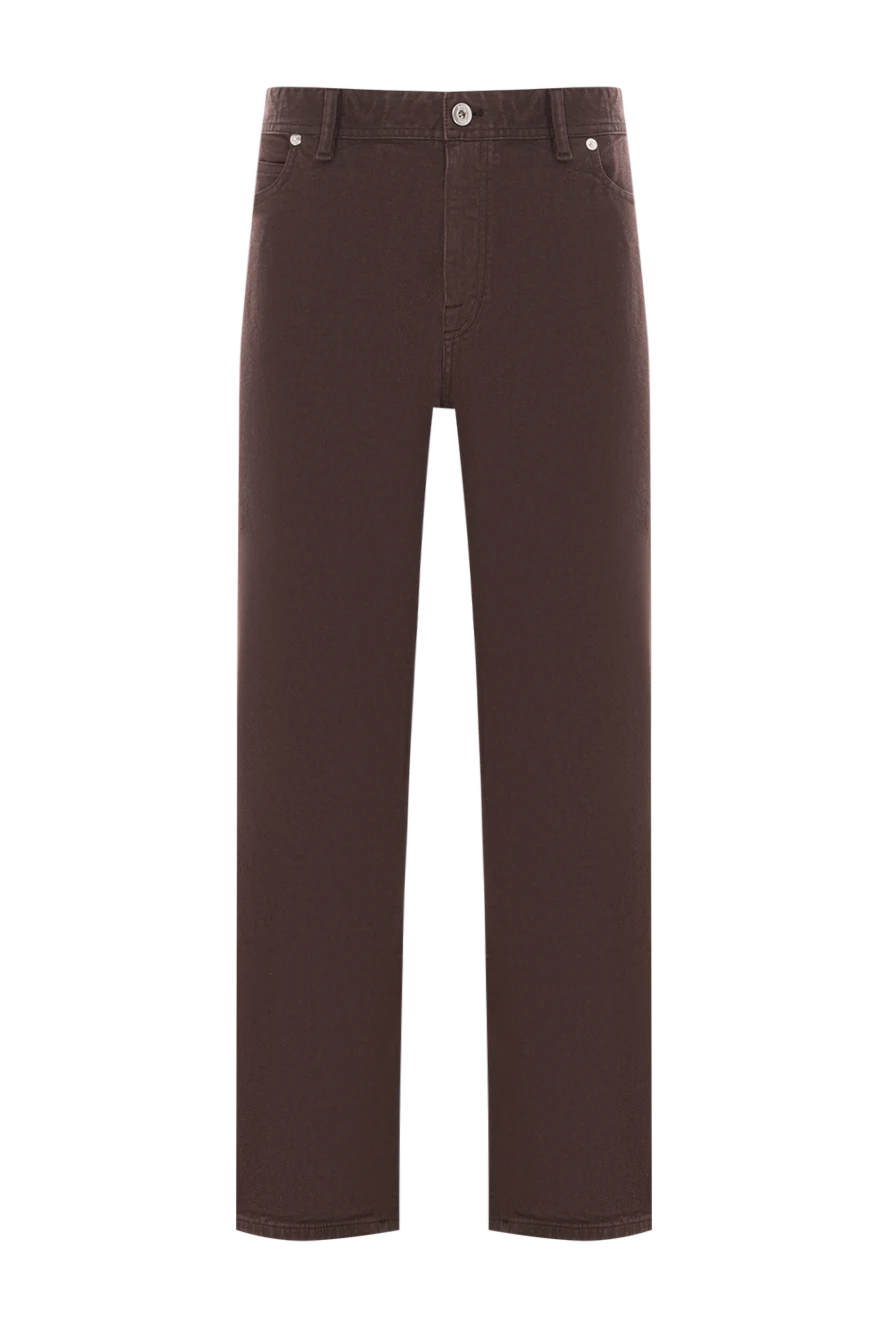 Brioni ерлерге арналған қою қоңыр мақтадан жасалған түзу аяқты джинсы шалбар 189988 - фото 1