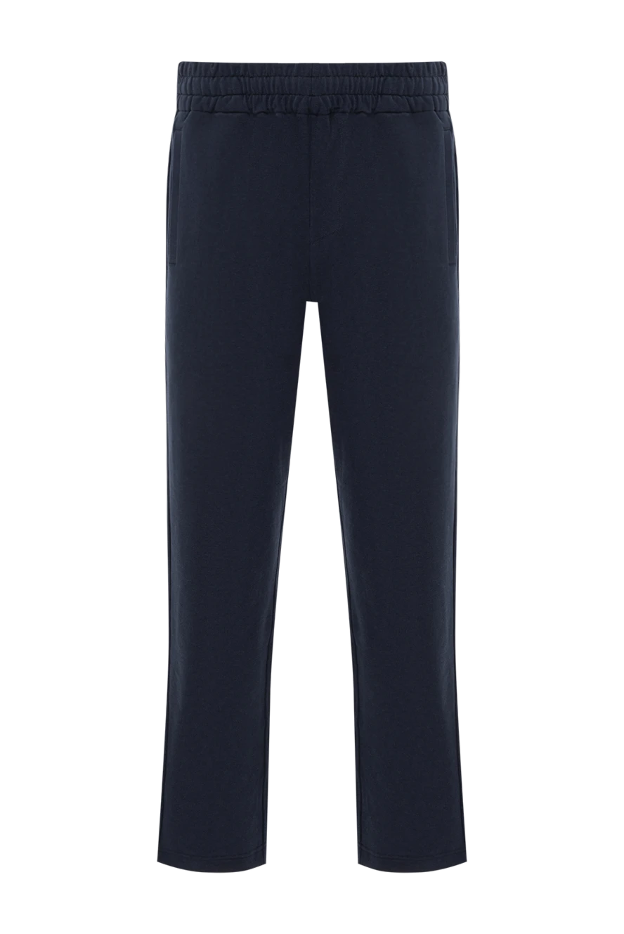 Brioni брюки мужские из хлопка тёмно-синего цвета с широкой резинкой
189998 - фото 1