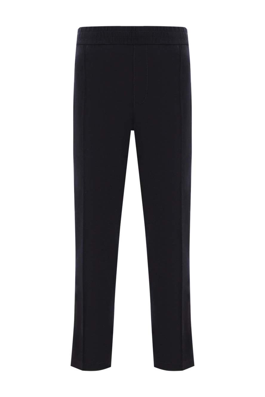 Brioni straight-leg cotton trousers in dark blue with elasticated waistband 189999 - photo 1