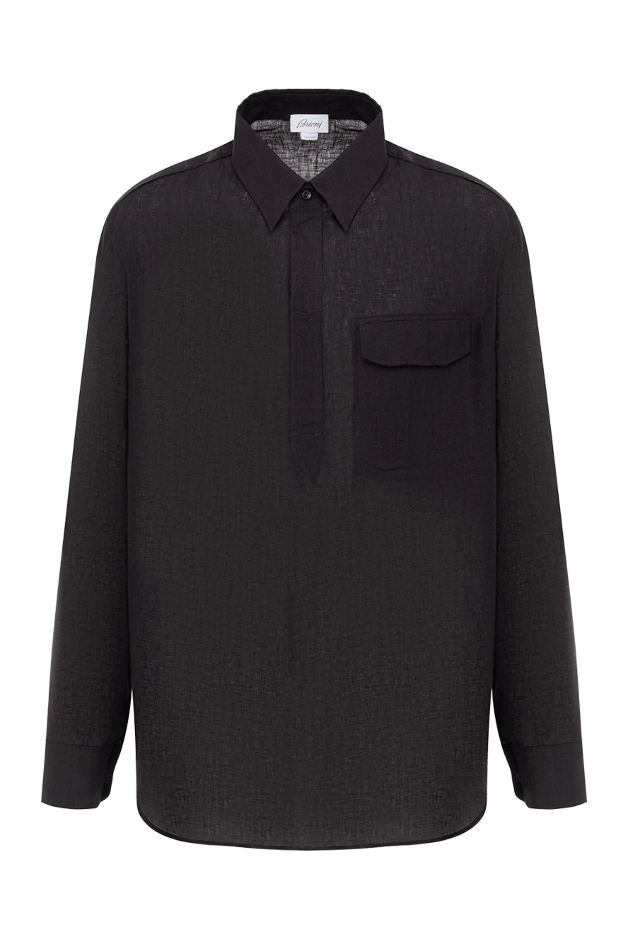 Brioni текстурасы бар зығыр матадан жасалған қара жеңіл ерлер жейдесі
190002 - фото 1