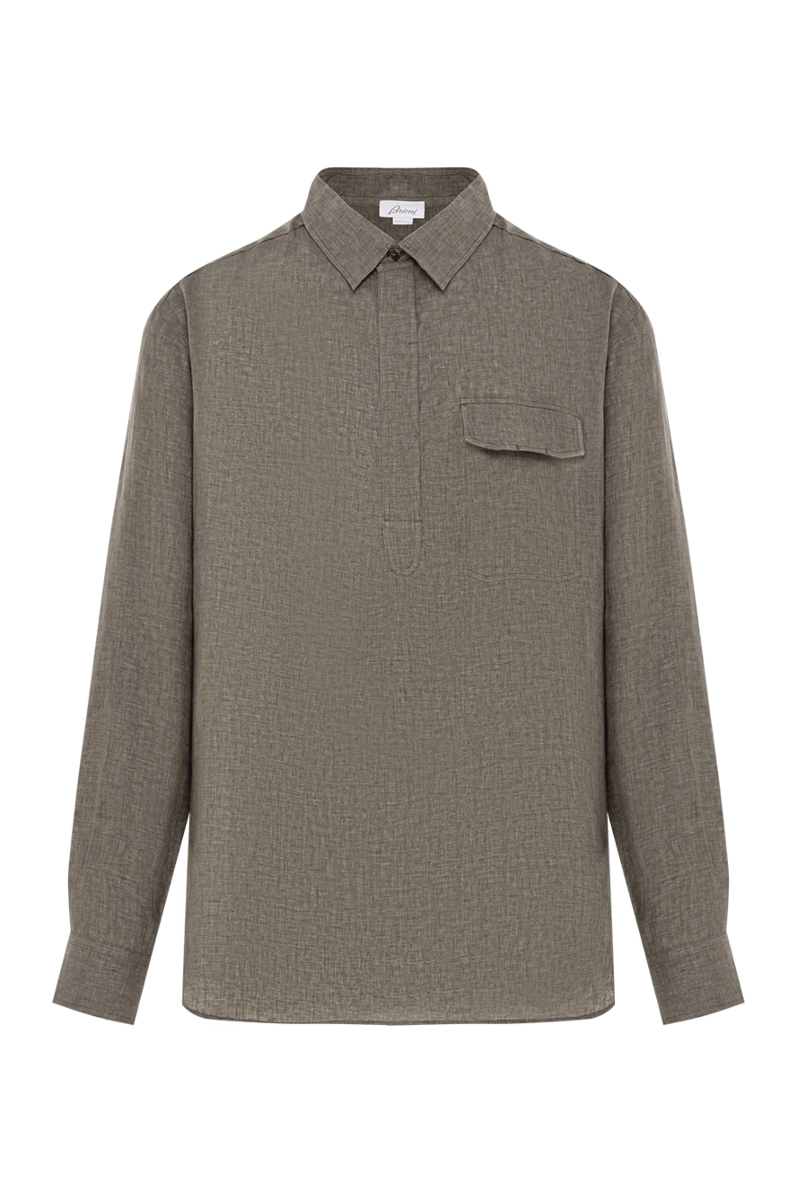 Brioni linen shirt in grey-olive color with a breast pocket
190009 - photo 1