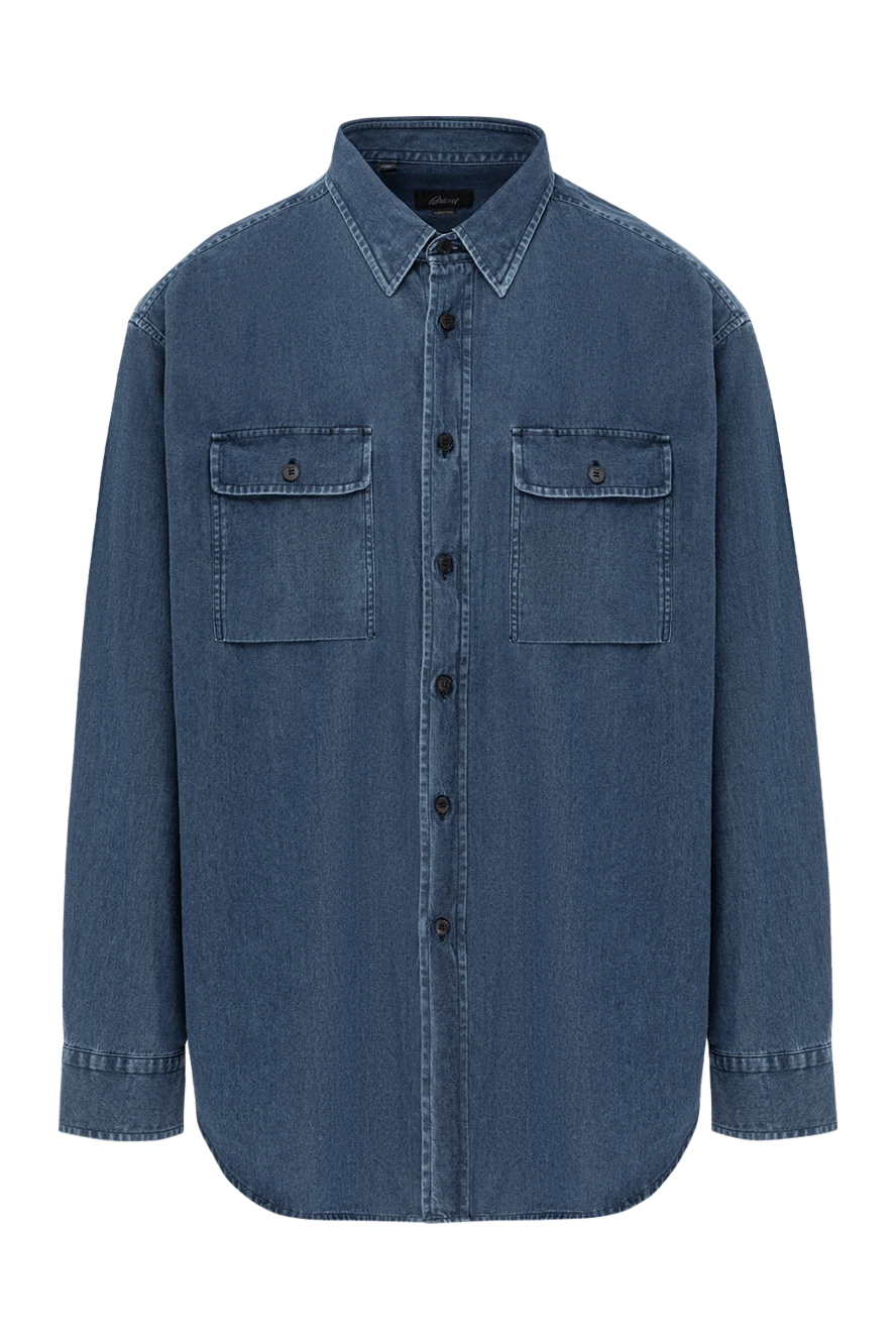 Brioni denim style shirt made of thick cotton with patch pockets 190010 - photo 1