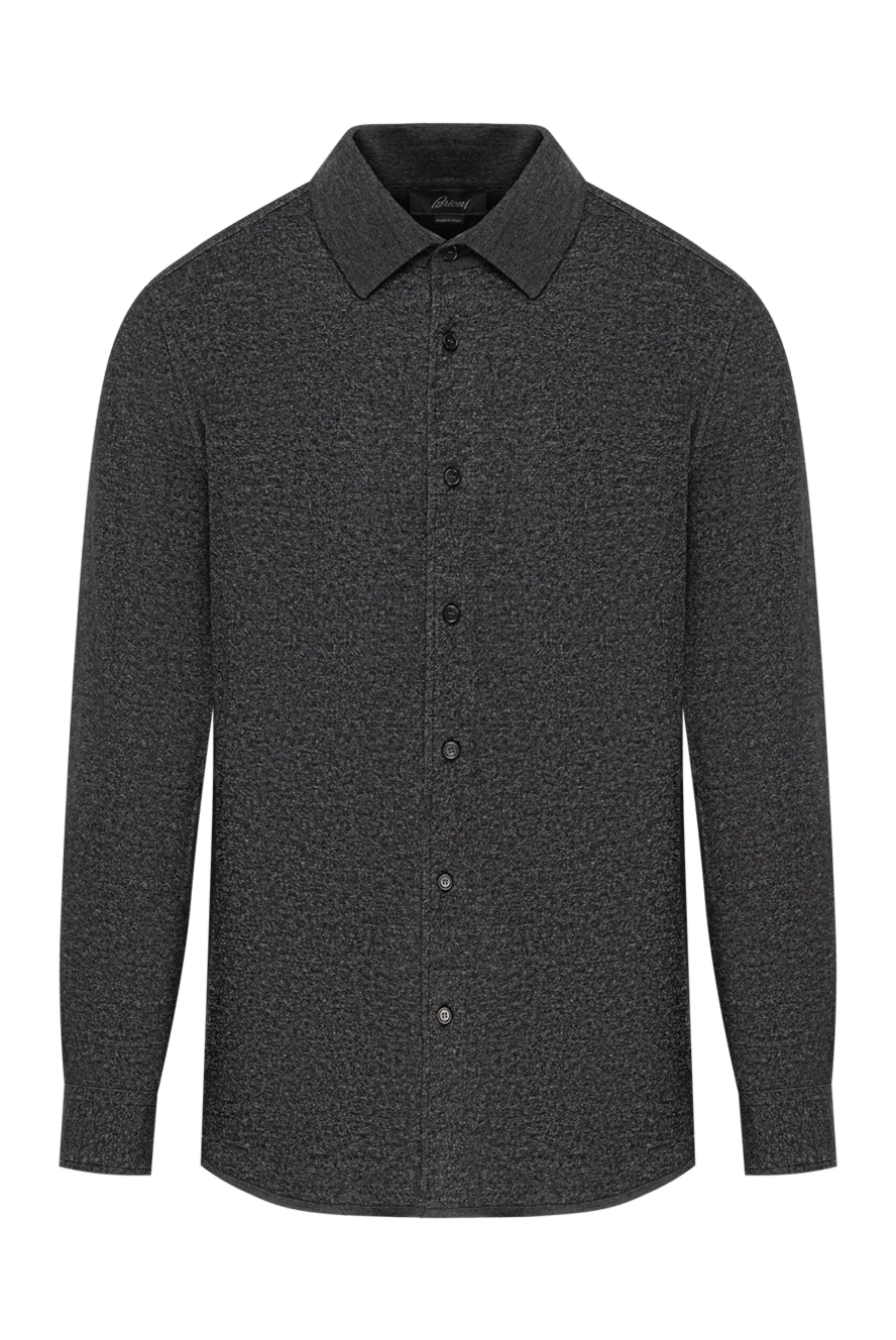 Brioni dark grey cashmere and cotton shirt with a soft texture 190021 - photo 1