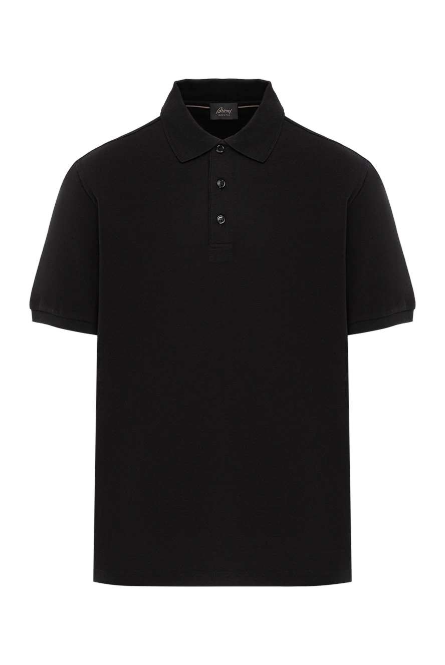 Brioni мужское поло из гладкого хлопка в черной гамме для повседневного стиля
190023 - фото 1