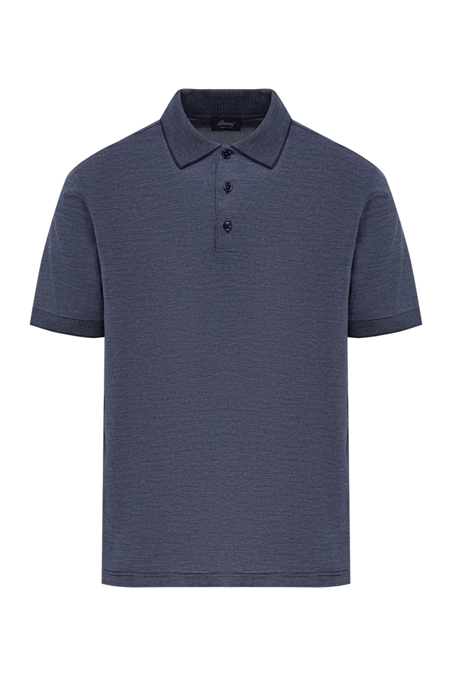 Brioni мужское поло из премиального хлопка в сложном сине-сером тоне
190029 - фото 1