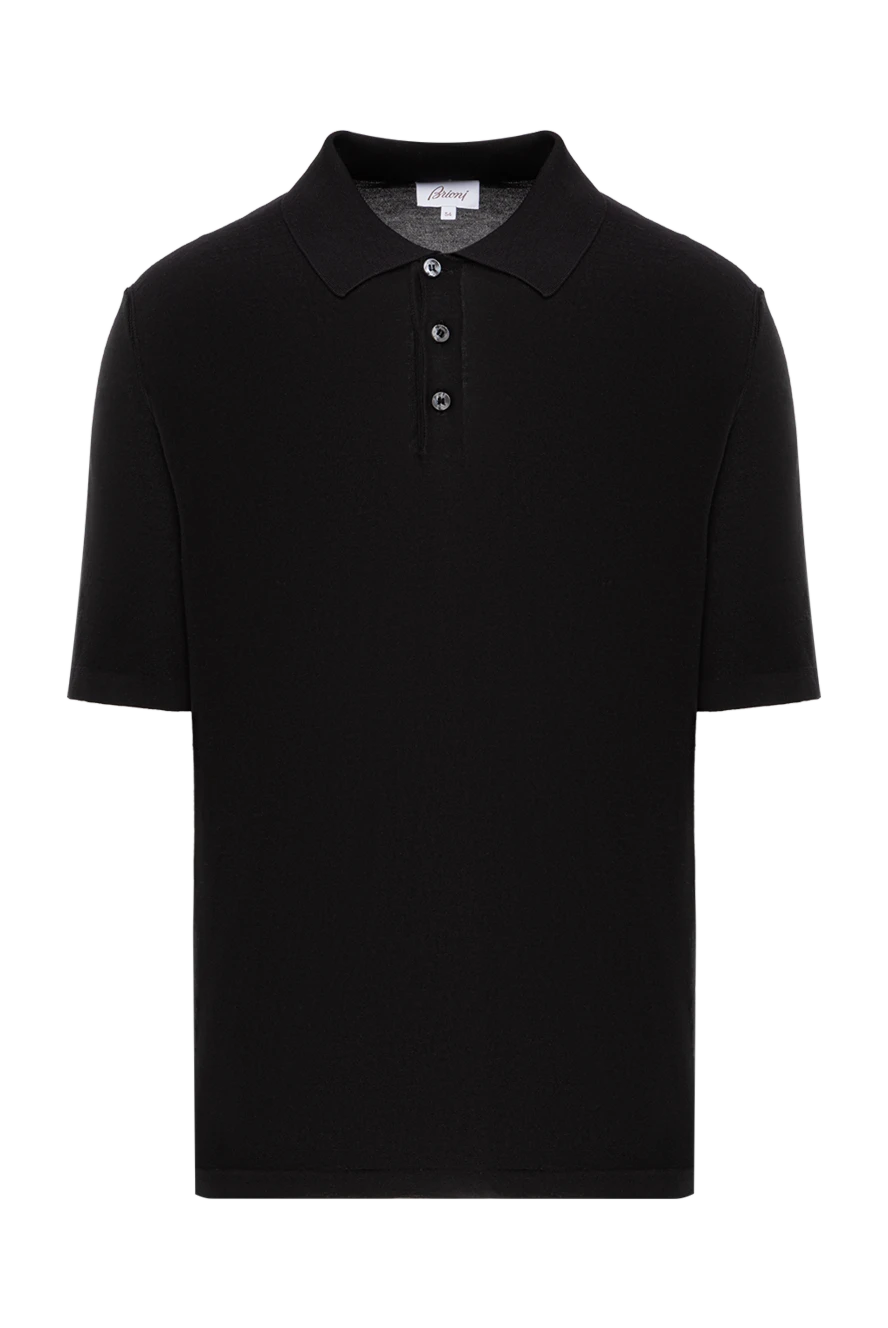 Brioni поло из тонкого шелка в классическом черном исполнении с элегантным силуэтом
190031 - фото 1