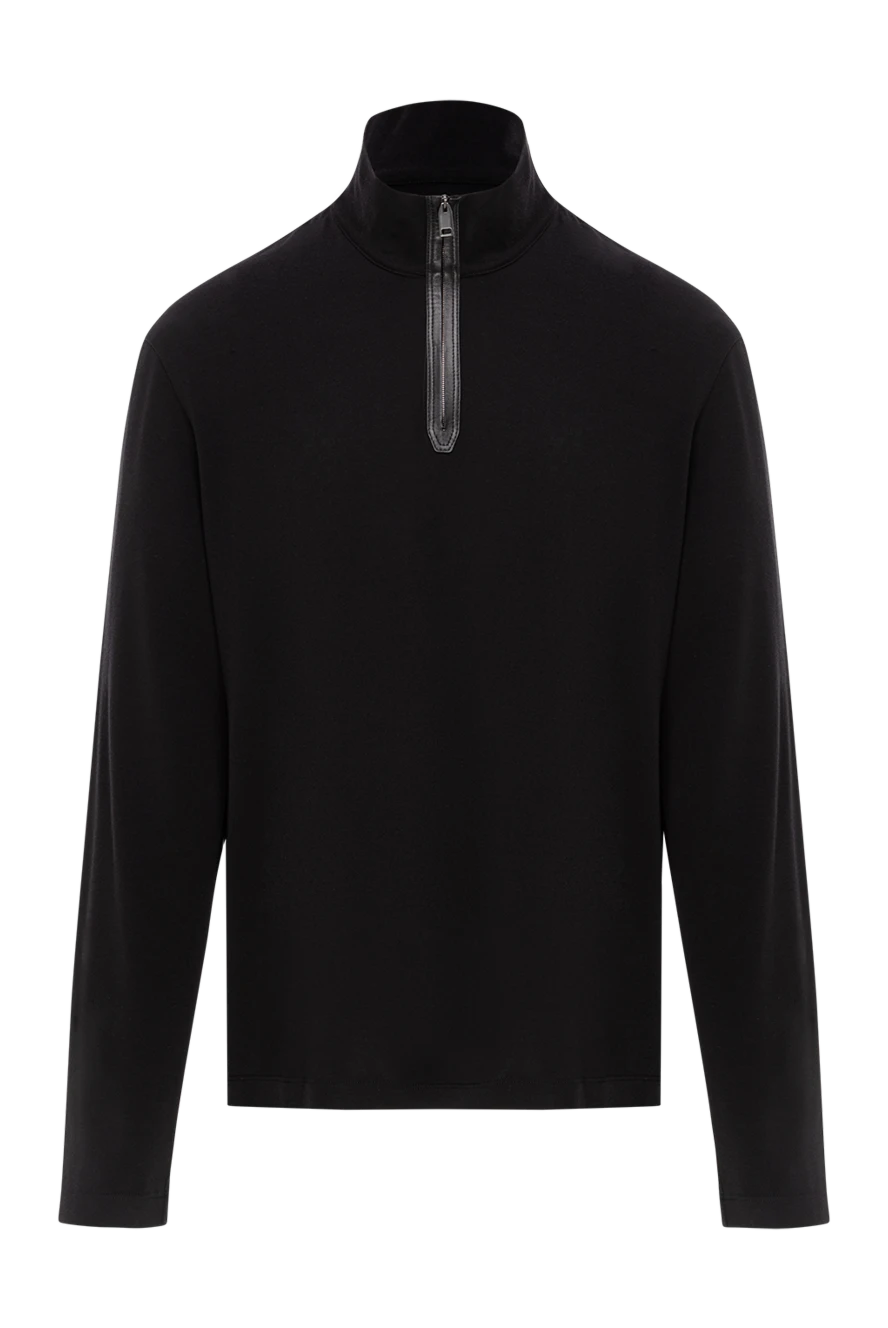 Brioni мужской тройер чёрный минималистичный с молнией до груди
190049 - фото 1