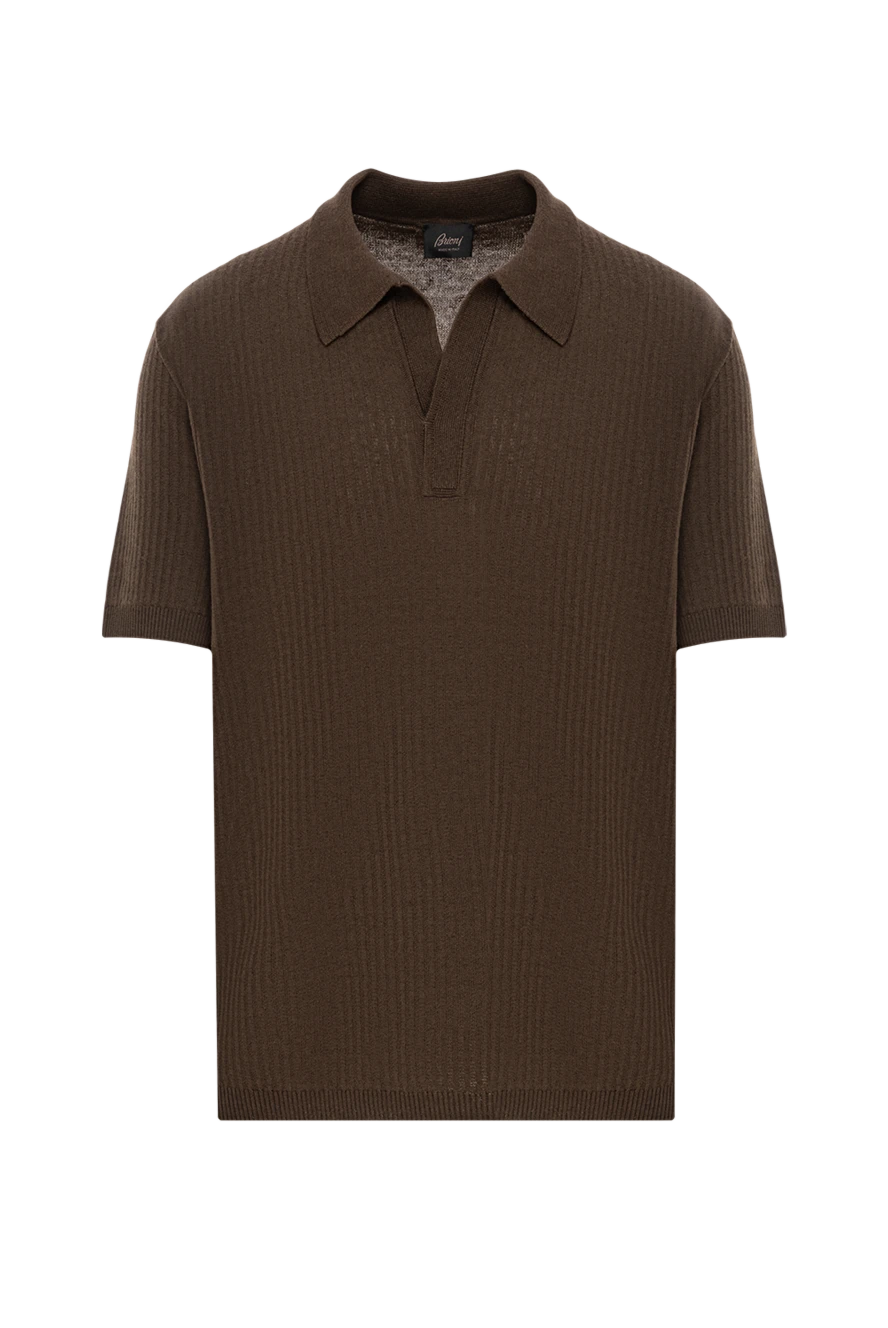 Brioni brown ribbed polo with pull-on collar
190052 - photo 1