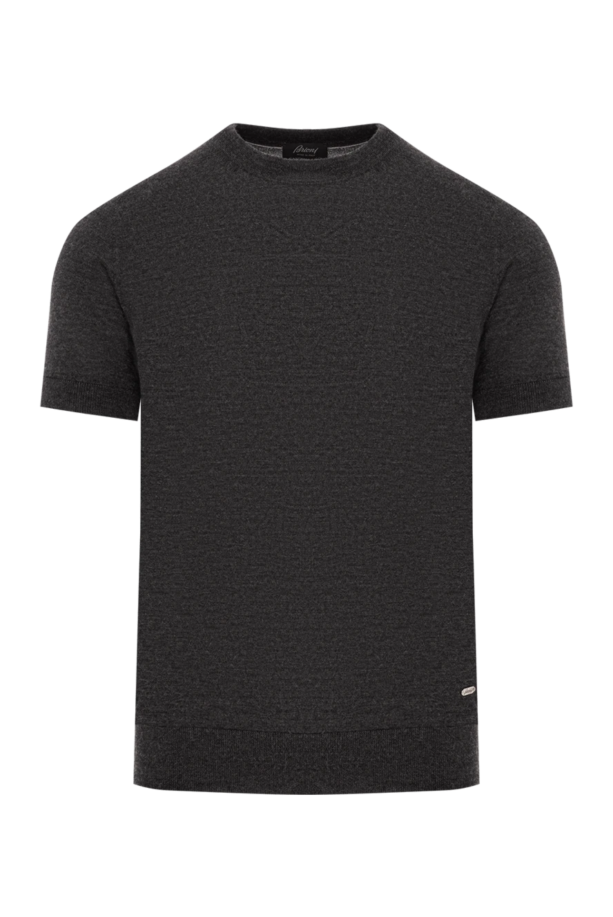 Brioni джемпер из кашемира и шелка с коротким рукавом в графитовом цвете 190054 - фото 1