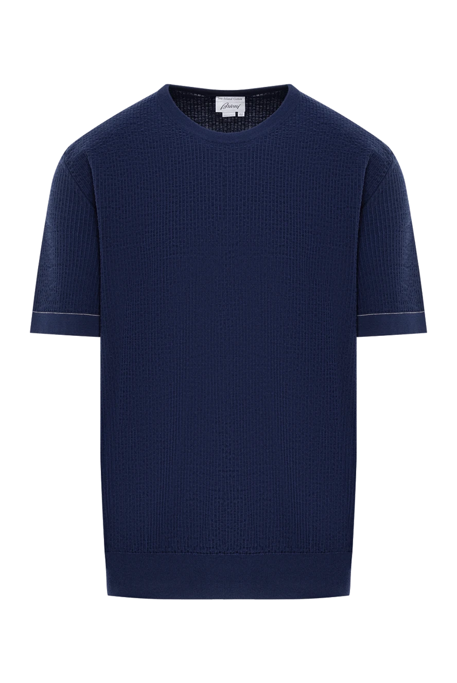 Brioni қабырғасы көтерілген мақтадан тігілген, қысқа жеңді көк джемпер
190056 - фото 1