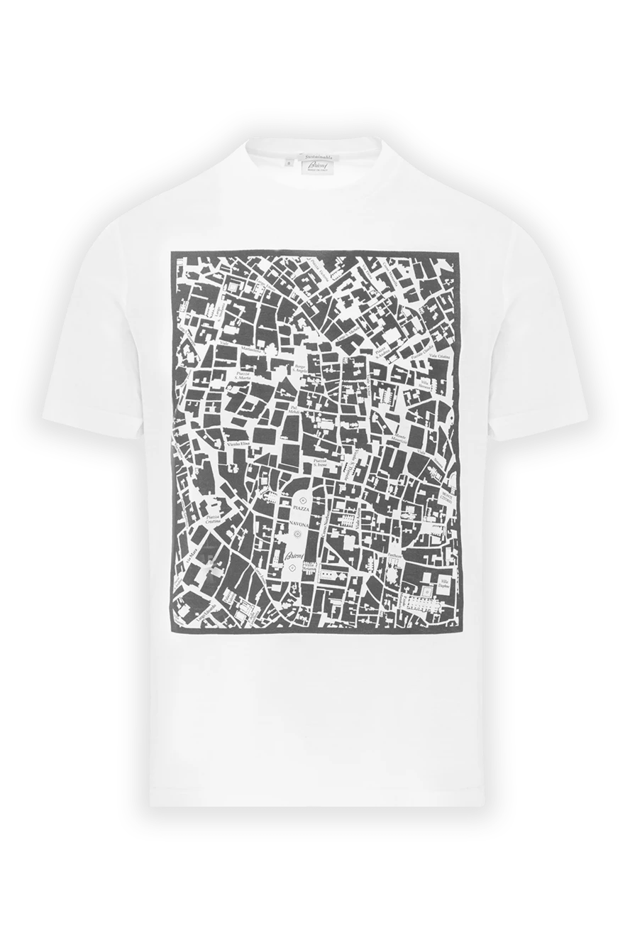 Brioni белая футболка с графикой в виде карты и прямым кроем
190061 - фото 1