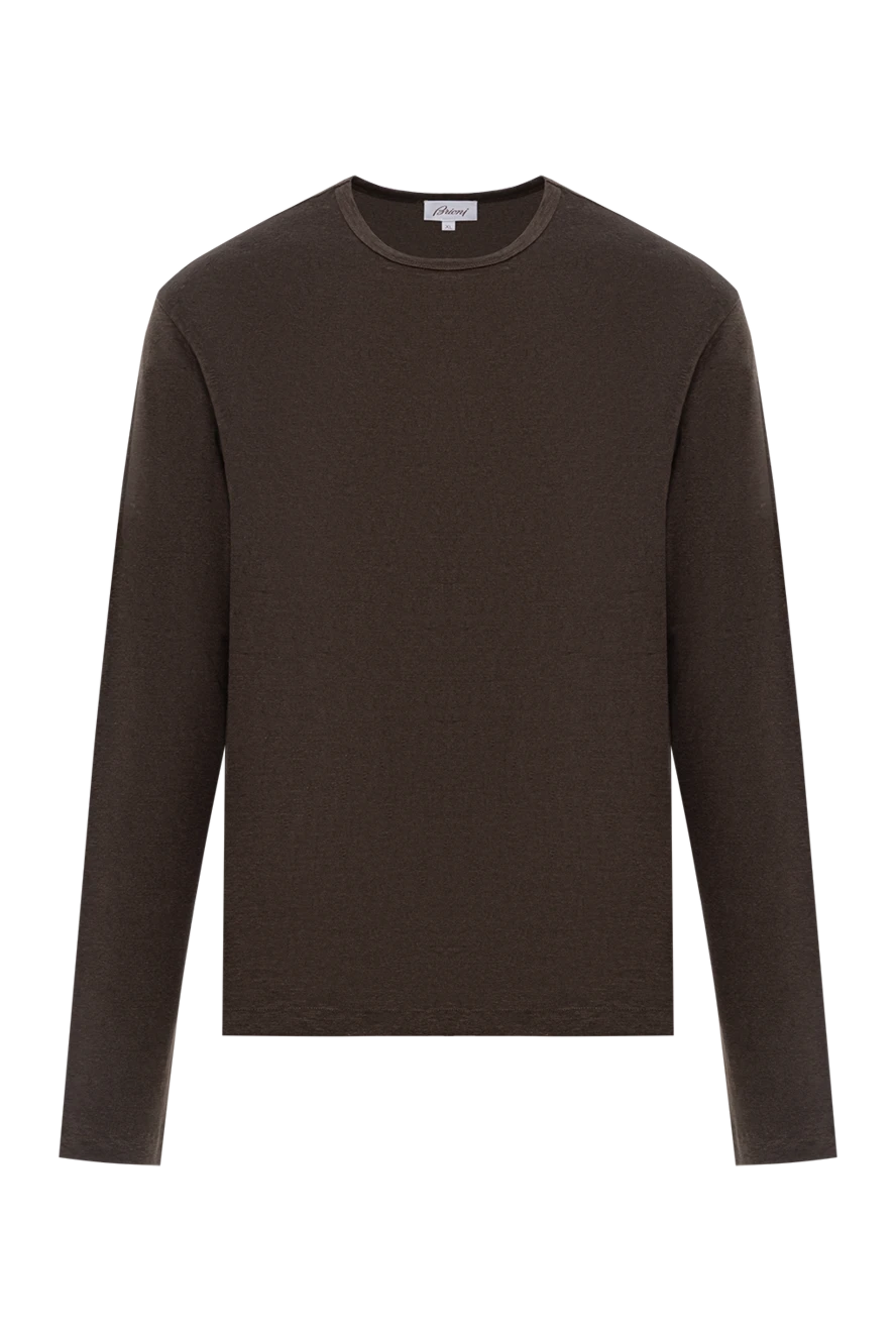 Brioni шоколад түсті жұмсақ зығыр матадан тігілген, минималистік силуэтпен жасалған жемпір
190064 - фото 1