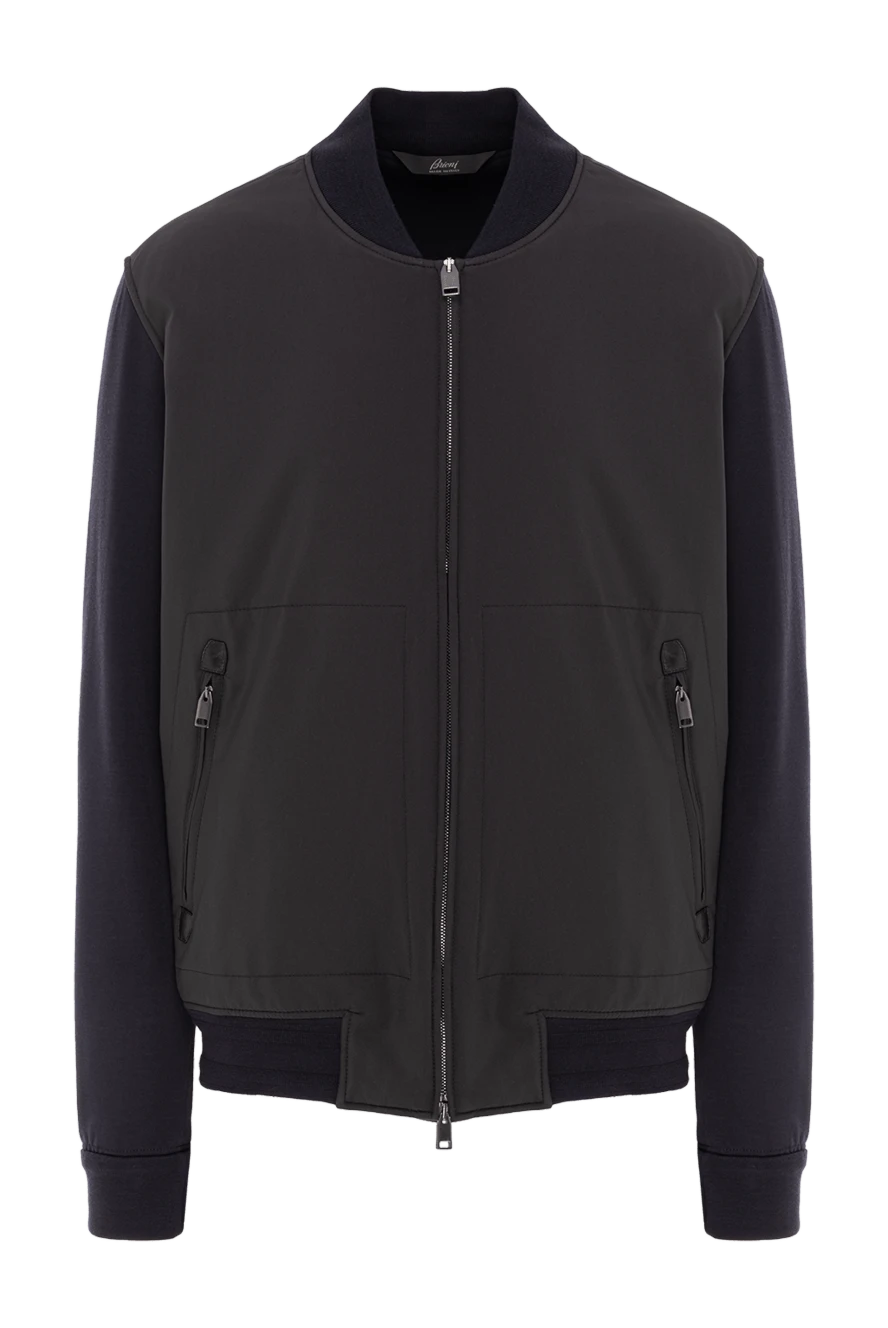 Brioni манжеттер тоқылған табиғи қара жүннен жасалған бомбардир 190066 - фото 1