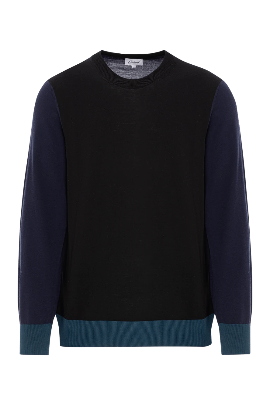 Brioni жүн мен жібектен тоқылған, жеңі қара түсті, манжеттері көк 190075 - фото 1