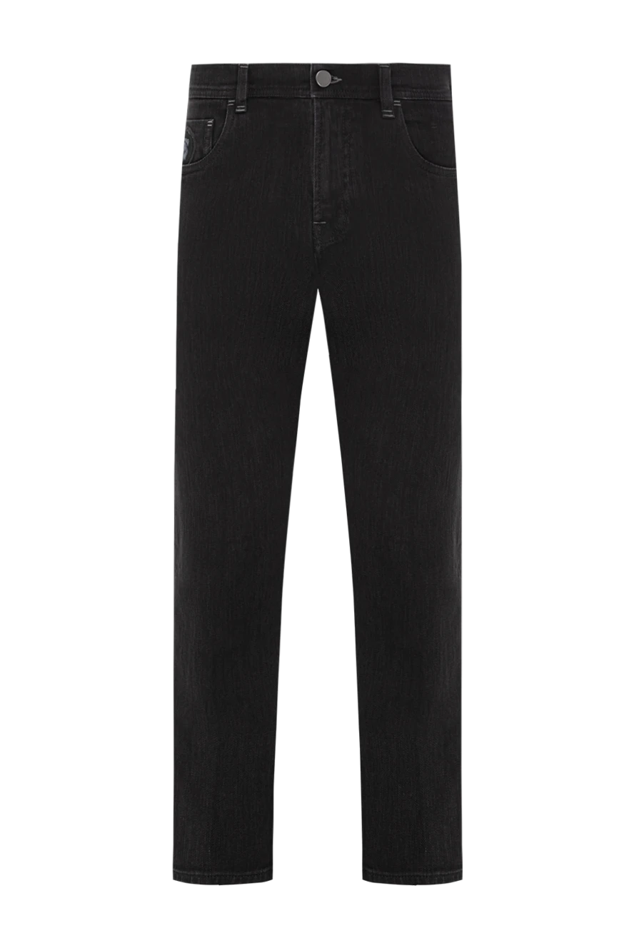 Scissor Scriptor straight fit cotton jeans in black with minimalist details 190102 - photo 1