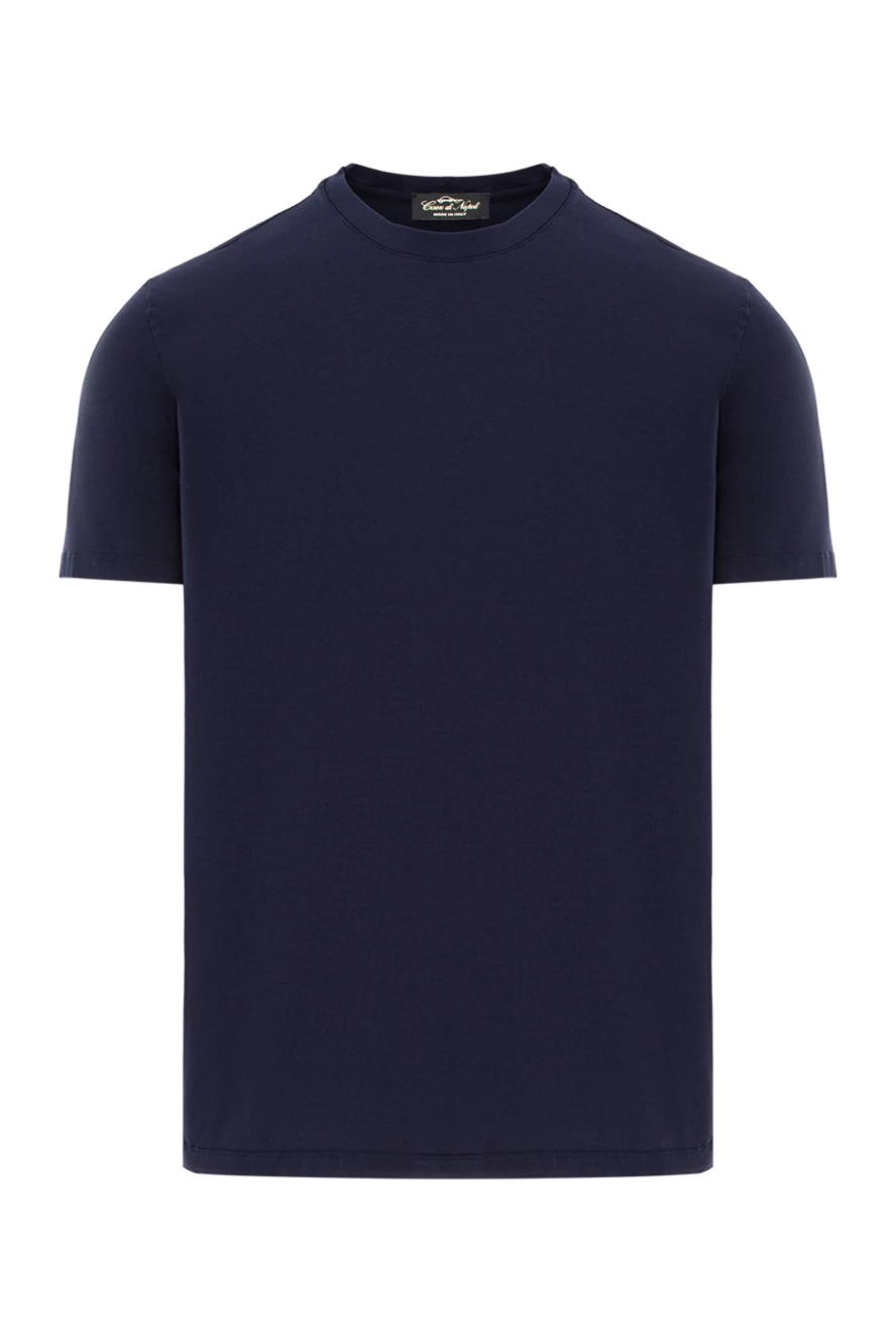 Cesare di Napoli хлопковая футболка в темно-синем цвете с минималистичным дизайном
190116 - фото 1