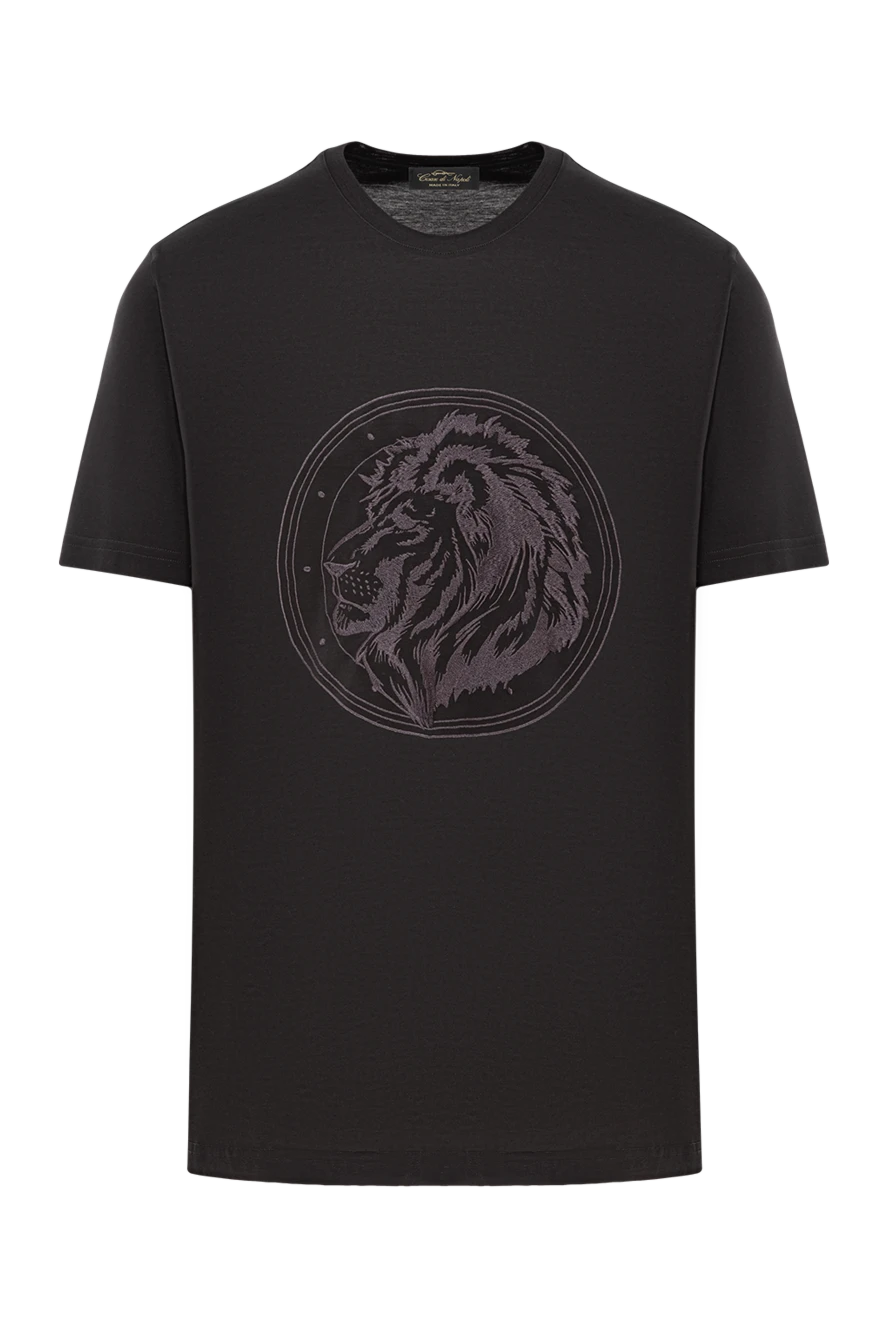 Cesare di Napoli cotton t-shirt in black with detailed lion print
190119 - photo 1