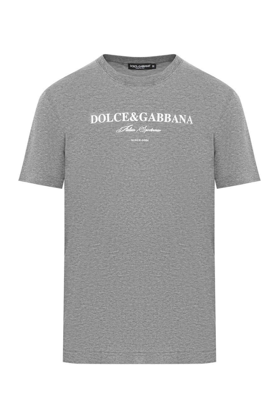 Dolce & Gabbana cotton t-shirt in grey melange with contrasting white logo
190132 - photo 1