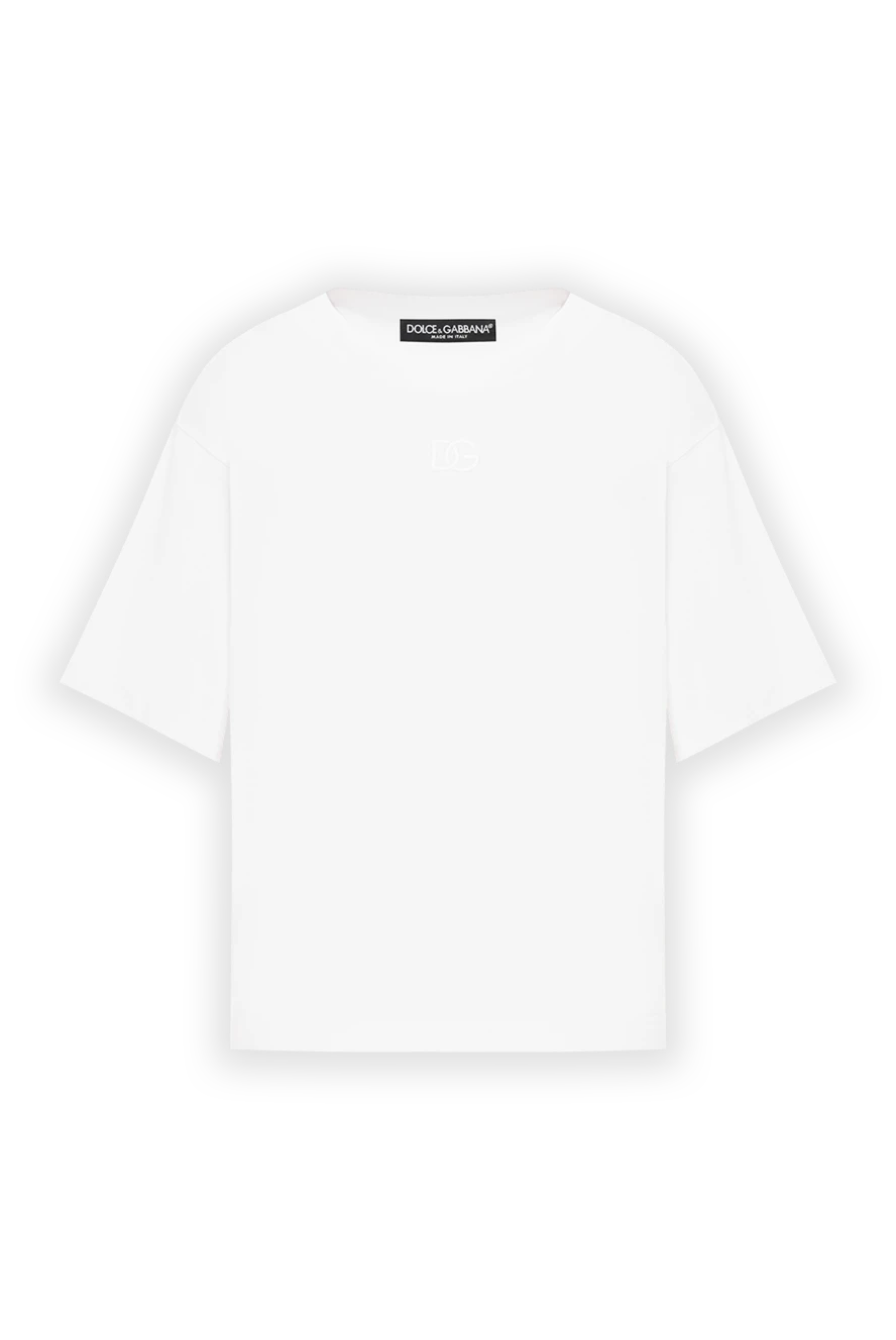 Dolce & Gabbana белая футболка из хлопка с вышитым логотипом dg
190142 - фото 1