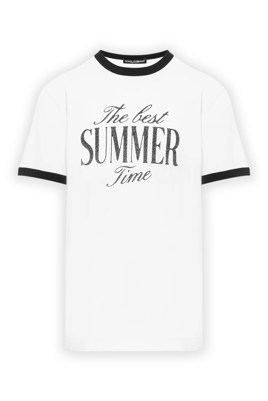 Dolce & Gabbana футболка хлопковая белая с контрастной надписью summer time
190145 - фото 1