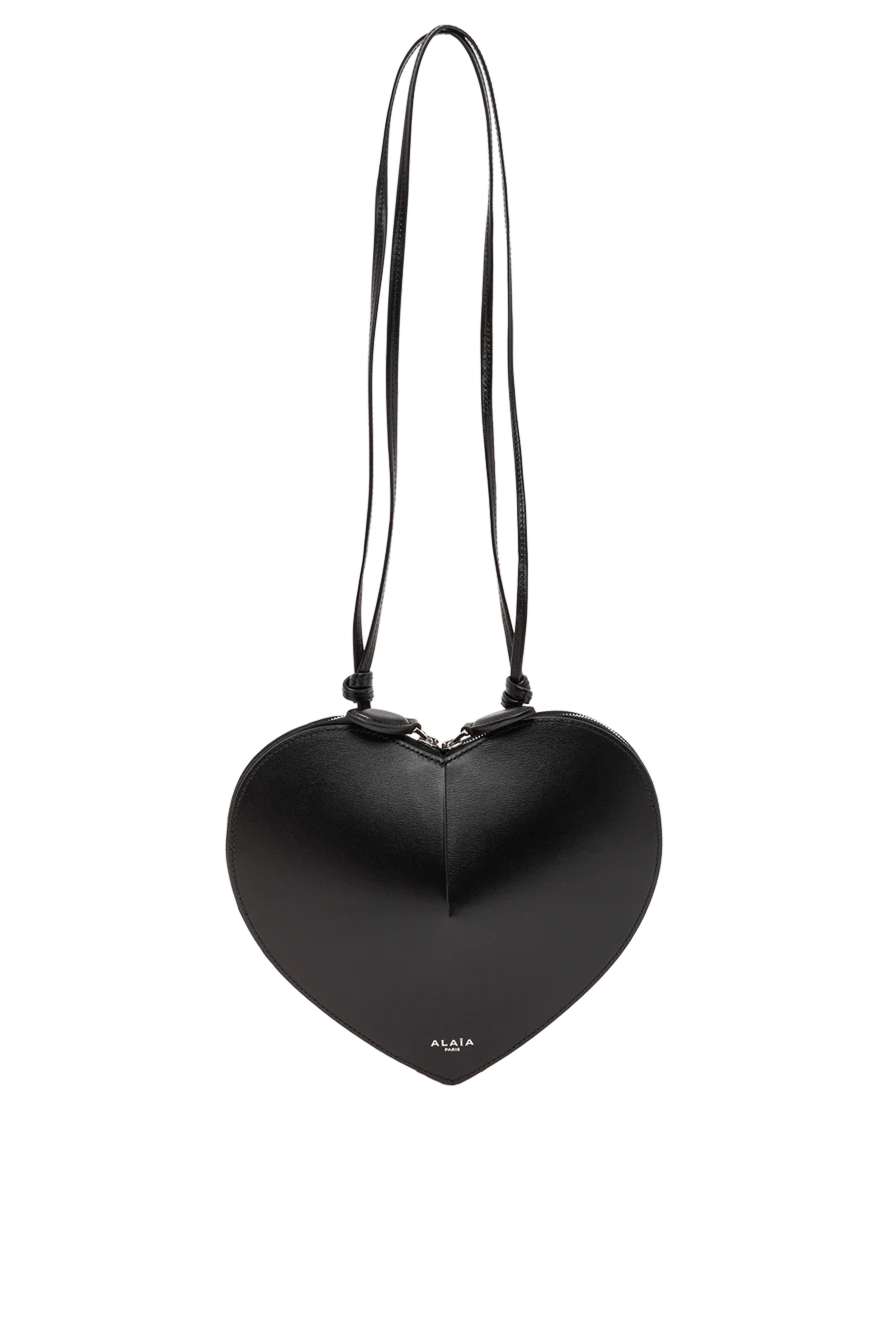 Alaia сумка в форме сердца le coeur из телячьей кожи женская черная 190159 - фото 1