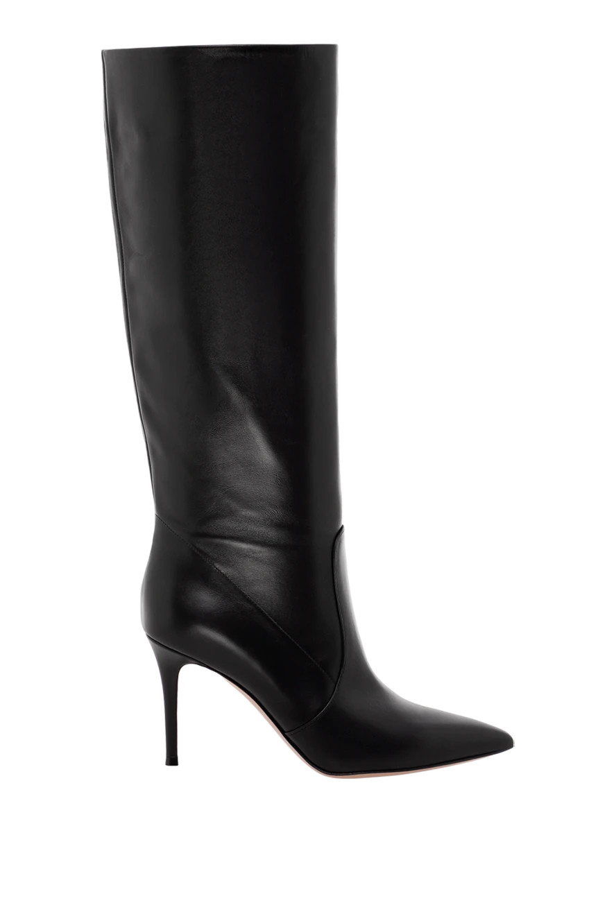 Gianvito Rossi hansen women's black leather pointed toe stiletto boots 190166 - photo 1