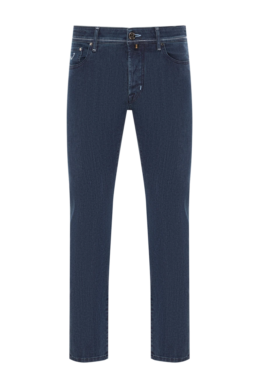 Jacob Cohen мужские хлопковые джинсы индиго с контрастной строчкой 190187 - фото 1